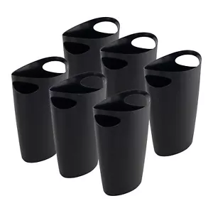 Superio Slim Bathroom Trash Can 2 Gallon Plastic, 6 Black - Picture 1 of 1