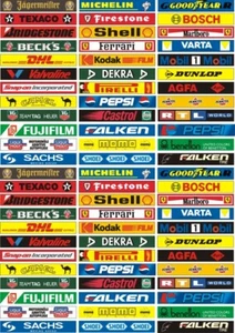 72 Decals 90x14 mm Bandenwerbung Carrera 132/140 Slotcar Leitplanke Aufkleber - Bild 1 von 1