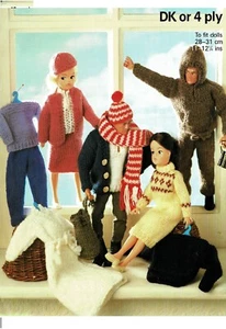 11/12" teenage Dolls clothes knitting pattern. Laminated copy.(V Doll 193) - Picture 1 of 1