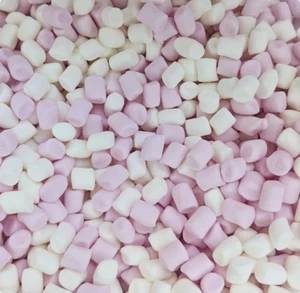 PINK & WHITE MICRO MALLOWS Pick & Mix Marshmallow Sweets Hot Chocolate Tiny Mini - Picture 1 of 4
