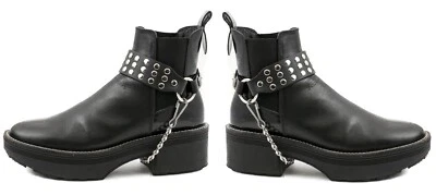 NAILHEAD Cuero Genuino Bootstrap Cadena Motociclistas Disfraz Punk Gótico Oeste EE. UU. Foto 1 de 3