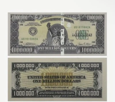 $1,000,000 One Million Dollar Bill Novelty Collectible Money USA -Ships Same Day - Image 1 of 4