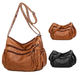 Soft Crossbody Shoulder Bag Purse Tote for Women PU Leather w/ Adjustable Strap - Picture 1 of 24