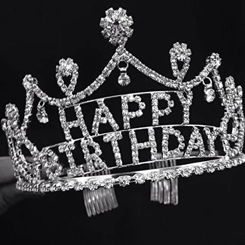 Women Girls Birthday Tiara Crown Rhinestone Crystal Queen Princess Party Crown - Image 1 of 1