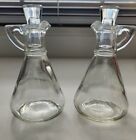 Oil + Vinegar Dispenser Cruet Glass Bottles Set w/Stoppers Kitchen