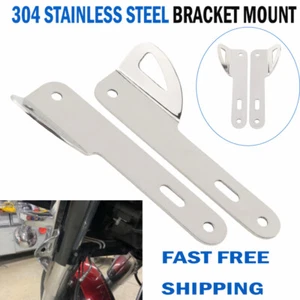 Pair Front Chrome Teardrop Tie-Down Brackets Mount For Harley Street Glide FLTR - Picture 1 of 9