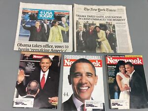 Lot of 5  Barack Obama Ephemera Magazines Newspapers USA Today-NY Times-Newsweek