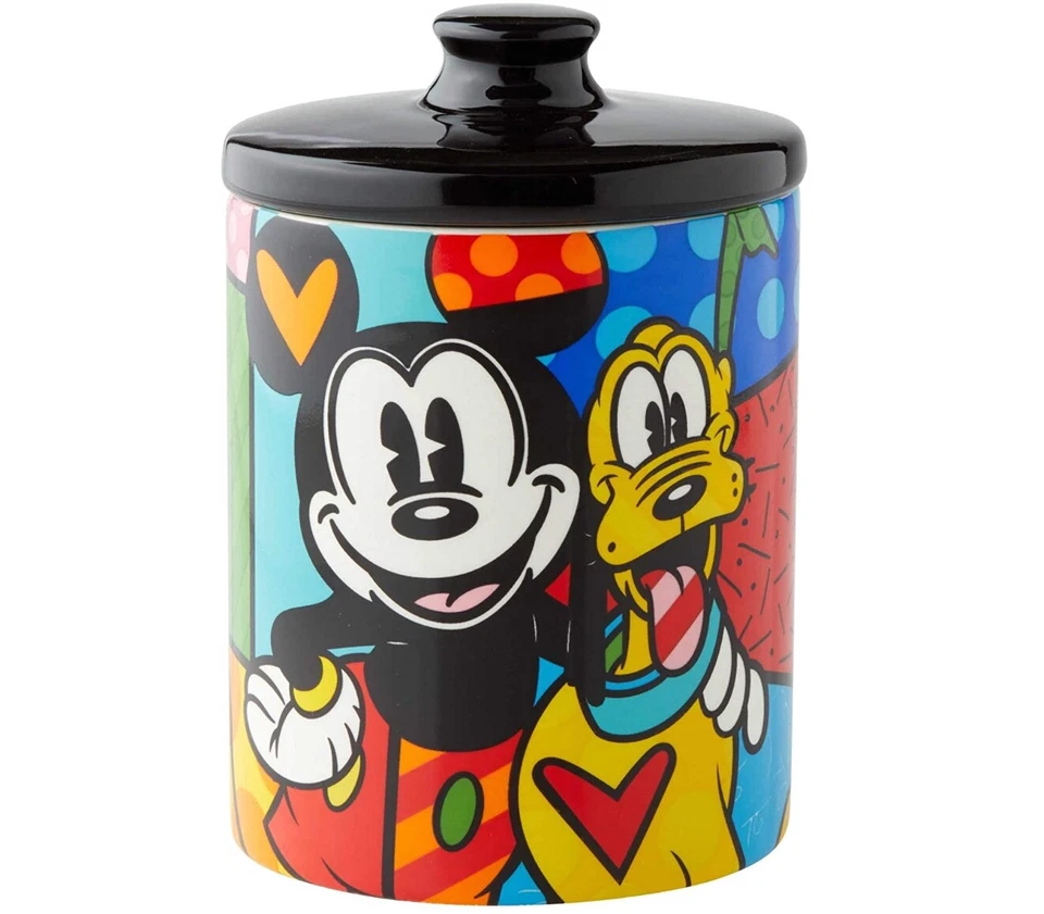 Enesco Disney by Britto Mickey Mouse and Pluto Canister Cookie Jar 6 Inch