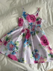Pink/Purple Flower Dress/Easter Dress Girl Size 8yo - Picture 1 of 6