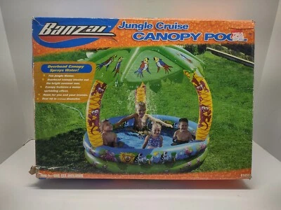 Banzai Jungle Cruise Canopy Pool, Vintage, Sealed, Sprinkler, 58 inch - Image 1 of 4