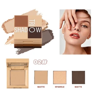 3In1 Highlighter Powder Palette Matte Blush Eyeshadow Makeup Long Lasting - Picture 1 of 17