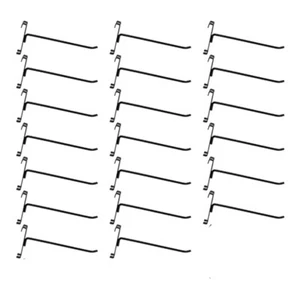 20 Pc GLOSS BLACK 8" Long Gridwall Hooks Grid Panel Display Wire Metal Hanger - Picture 1 of 2