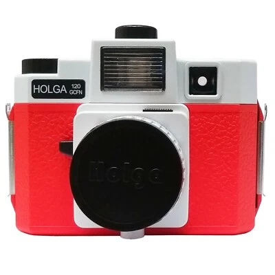 HOLGA 120GCFN White Red Lomo Medium Format Film Camera 120 GCFN New UK Stock - Image 1 of 4