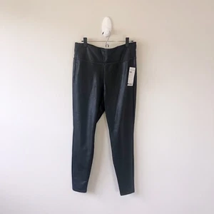 Athleta All Over Gleam Tight Faux Leather Legging High-Rise Black Large NWT’s - Picture 1 of 12