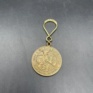 BPO Elks Convention Brass Keychain Las Vegas, NV Return Postage Klitzner - Picture 1 of 3