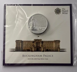 2015 Buckingham Palace .999 Fine Silver UK BUNC One Hundred Pounds £100 coin - Picture 1 of 6