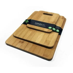 3 x Bamboo Chopping Boards Serving Board Bread Vegetables Cheese Wooden Cutting - Picture 1 of 5