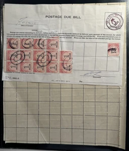 US Postage Due Bill for $129.10, including complete sheet of J100 - Picture 1 of 2