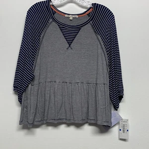 Jolt Size XL Navy Blue/White Striped Long Sleeve Top NWT - Picture 1 of 9
