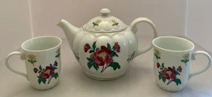 Laura Ashley Porcelain Tea Set, Tea Pot with Two Tea Cups, Promotional Set, NIB - Picture 1 of 21