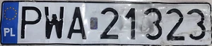 POLAND LICENSE PLATE - wielkopolskie - powiat wągrowiecki - Picture 1 of 1