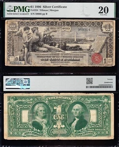 VERY NICE Bold VF graded 1896 $1 EDUCATIONAL Silver Cert.! PMG 20! 59666 - Picture 1 of 3