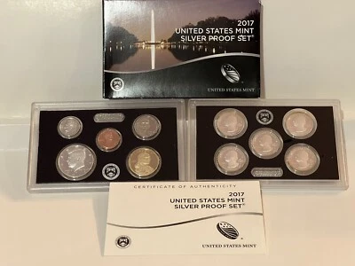 2017 S UNITED STATES MINT SILVER PROOF SET WITH OGP AND COA. - Image 1 of 4