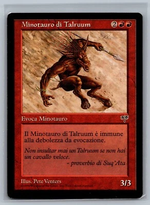 Magic The Gathering ITALIAN Mirage Talruum Minotaur MTG TCG CCG - Image 1 of 2