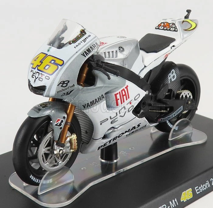 MODELLINO MOTO STATICO YAMAHA M1 N.46 VALENTINO ROSSI ESTORIL MOTOGP 2009 1/18 - Immagine 1 di 3