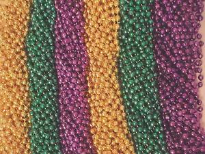 36 Purple Green Gold Mardi Gras Beads Party Favors Necklaces (3 Dozen) - Picture 1 of 2