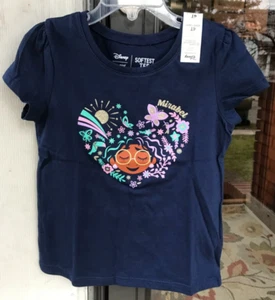 Niñas Talla 4T Disney Encanto Mirabel Manga Corta Brillante Camiseta Azul Marino Nueva 08 - Imagen 1 de 4