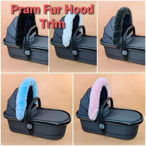 Fluffy Faux Fur Hood Trim Pram Accessories Baby Newborn Decorate 30 Colours - Picture 1 of 36