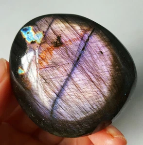 AAA 76.5G Natural Purple Rainbow Labradorite Crystal Healing Madagascar YR110 - Picture 1 of 12