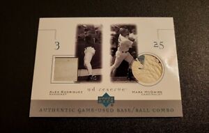 2001 Upper Deck Reserve Alex Rodriguez Mark McGwire Game-Used Base/Ball Combo 