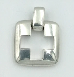 Ciondolo croce romana vintage Tiffany & Co. 1999 argento sterling stencil ritagliato - Foto 1 di 5