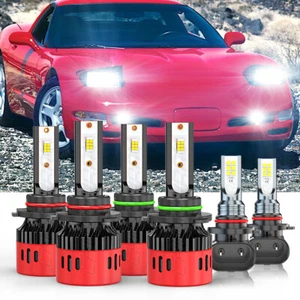 Combo 6* faros delanteros LED bombillas de haz alto-bajo FIT Corvette C5 1997-2004 6000K - Imagen 1 de 17