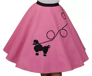 Hot Pink FELT 50s Poodle Skirt _ Adult Size SMALL _ Waist 25"- 32" _ Length 25" - Picture 1 of 2