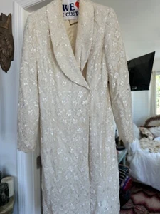Lily & Taylor Blazer Jacke Damen 6 Beige Blumen Poly Spitze Kleid - Bild 1 von 11