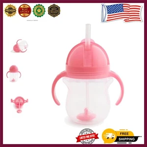 Toddler-Friendly Pink Sippy Cup - 7oz Capacity with Easy-Clean Straw Brush - Picture 1 of 8