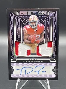 2022 Panini Obsidian Tyrion Davis-Price Orange Jersey Auto 14/30 RC Rookie 49ers - Picture 1 of 2