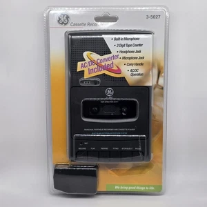 GE Cassette Recorder AC/DC Converter 3 5027 Microphone Speaker NEW Sealed - Picture 1 of 7