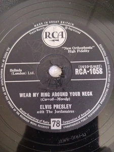 ELVIS PRESLEY WEAR MY RING AROUND YOUR NECK 78RPM RCA-1058 - Picture 1 of 4