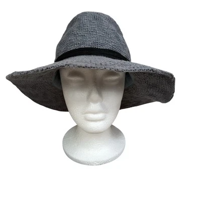 New Fedora Collection Eighteen Gray Cotton Woven Hat Packable Adjustable Band - Image 1 of 4