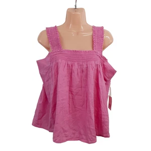 a.n.a. A New Approach lässiges Strand Top Bluse Damen Gr. L einfarbig rosa Baumwolle - Bild 1 von 10