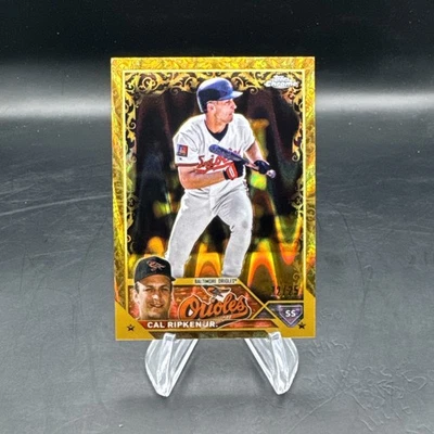 2023 Topps Chrome Gilded Cal Ripken Jr. RayWave Gold Etched Refractor #22/25 - Image 1 of 2