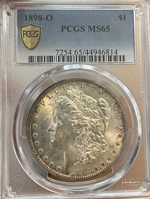 Серебряный Моргановский доллар 1898-O PCGS MS65 - Изображение 1 из 4