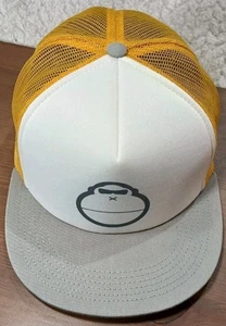 Sun Bum Yellow Gray White Snapback Hat Monkey Gorilla Sunscreen Advertising - Picture 1 of 11