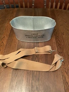 Attrezzatura raccolta frutta zincata vintage co secchio Lawrence Michigan / raccolta - Foto 1 di 12