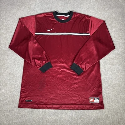 Camiseta deportiva vintage años 90 Nike para hombre XL manga larga roja rayas patinadora envejecida Foto 1 de 4