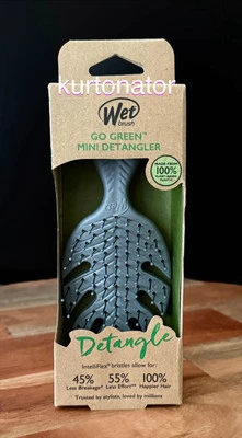 Wet Brush Go Green Detangle GREY Mini Brush 5.5 inch NEW IntelliFlex Bristles - Image 1 of 4